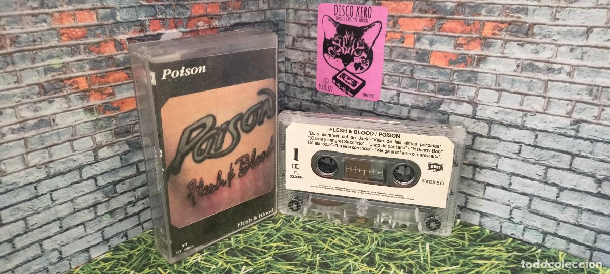 Casetes antiguos: Poison &rdquo;Flesh And Blood&rdquo; cassette edicion peruana