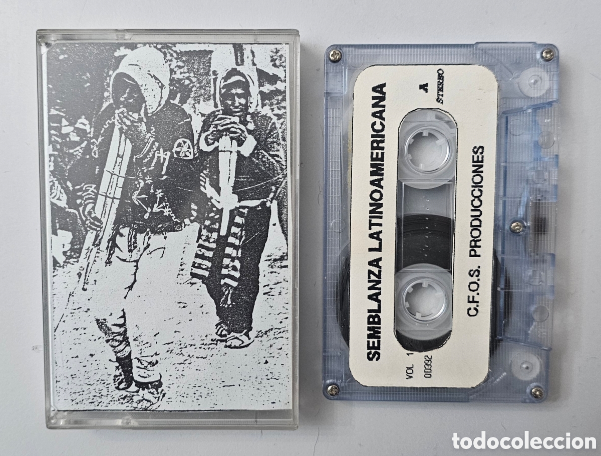 Casetes antiguos: CASSETTE SEMBLANZA LATINOAMERICANA (Per&uacute;/Ecuador/Bolivia C.F.O.S. Producciones 1990s) Andean Folk