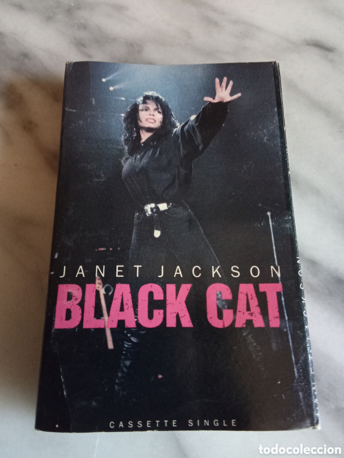 Casetes antiguos: Cassette Single 2 Tracks Janet Jackson Black Cat - Ed. USA