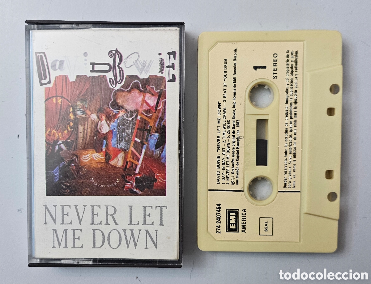 Casetes antiguos: CASSETTE DAVID BOWIE - Never let me down (Espa&ntilde;a - EMI - 1987) GAY GLAM ROCK
