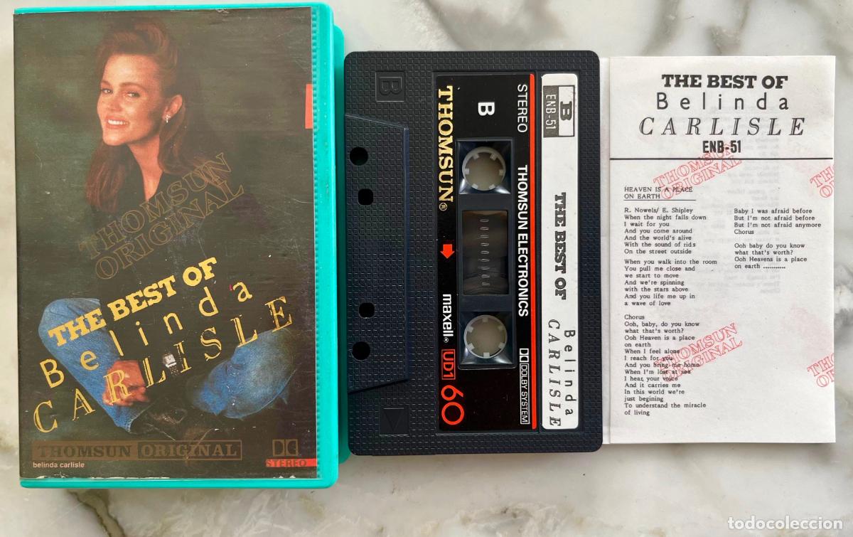 Casetes antiguos: BELINDA CARLISLE. THE BEST OF. CASETE CON CAJA VERDE + INSERTO DESPEGABLE CON LETRAS