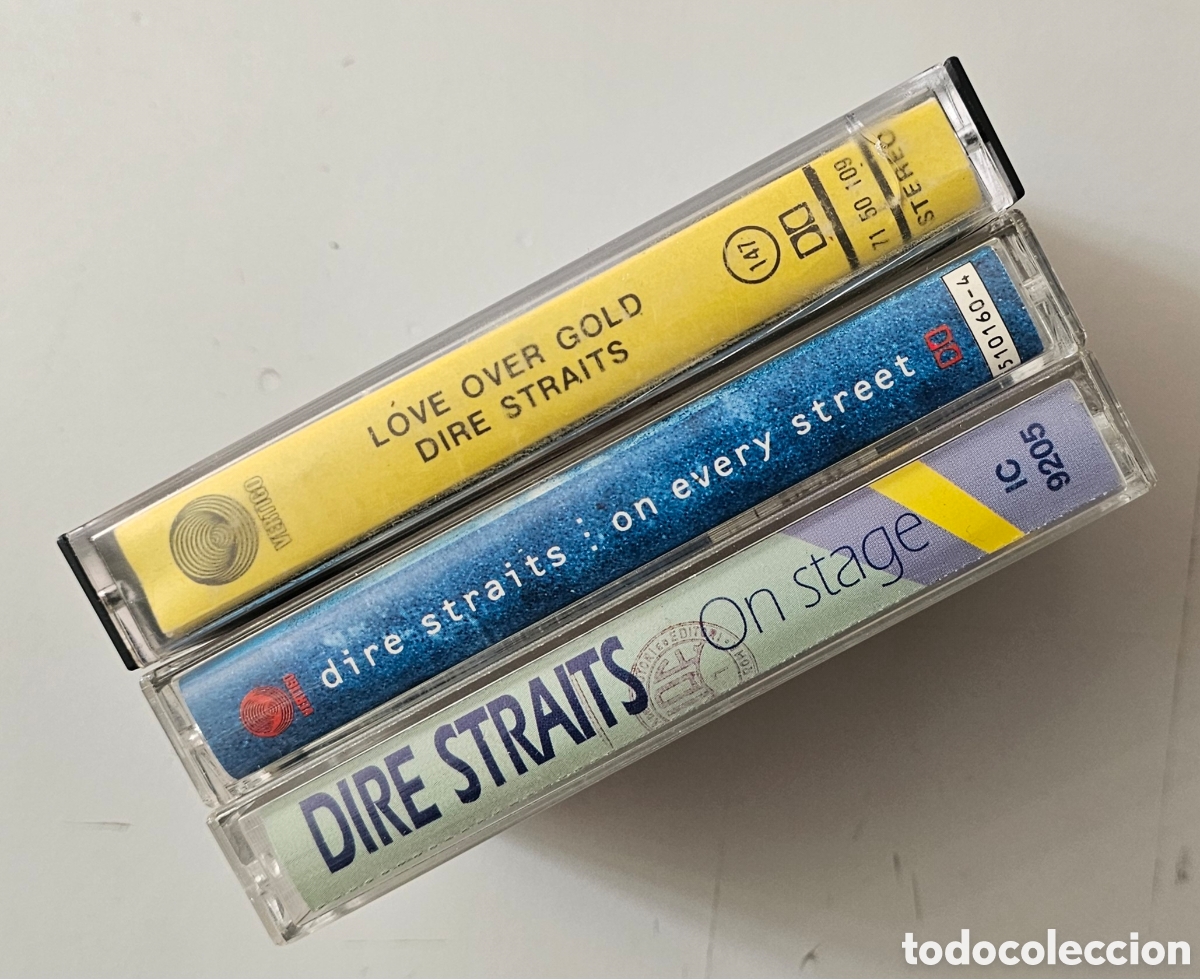 Casetes antiguos: LOTE 3 CASSETTE DIRE STRAITS Love Over Gold + On Every Street + On Stage