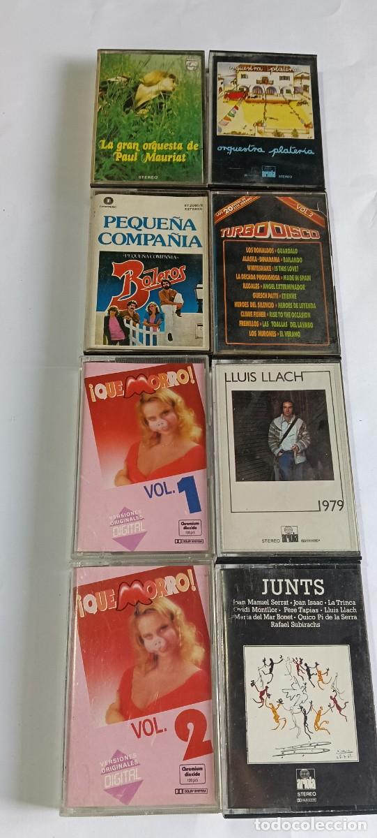 Casetes antiguos: Lote de 8 cintas cassette variadas: Llu&iacute;s Llach, Junts, Orquestra Plateria, Pop y &Eacute;xitos 70-80