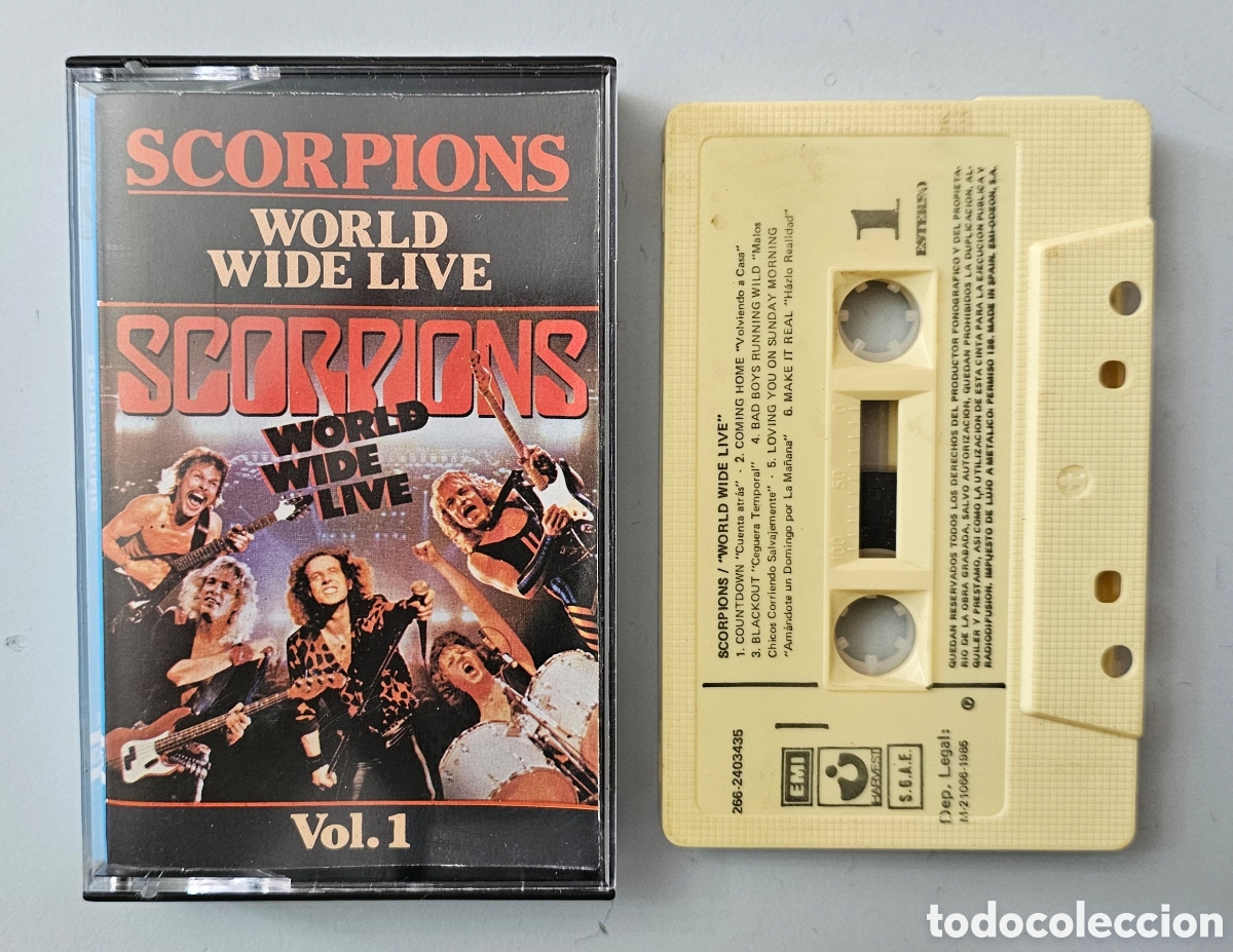 Casetes antiguos: CASSETTE SCORPIONS - World wide live Vol.1 (Espa&ntilde;a - EMI - 1985) HEAVY METAL ALEMAN