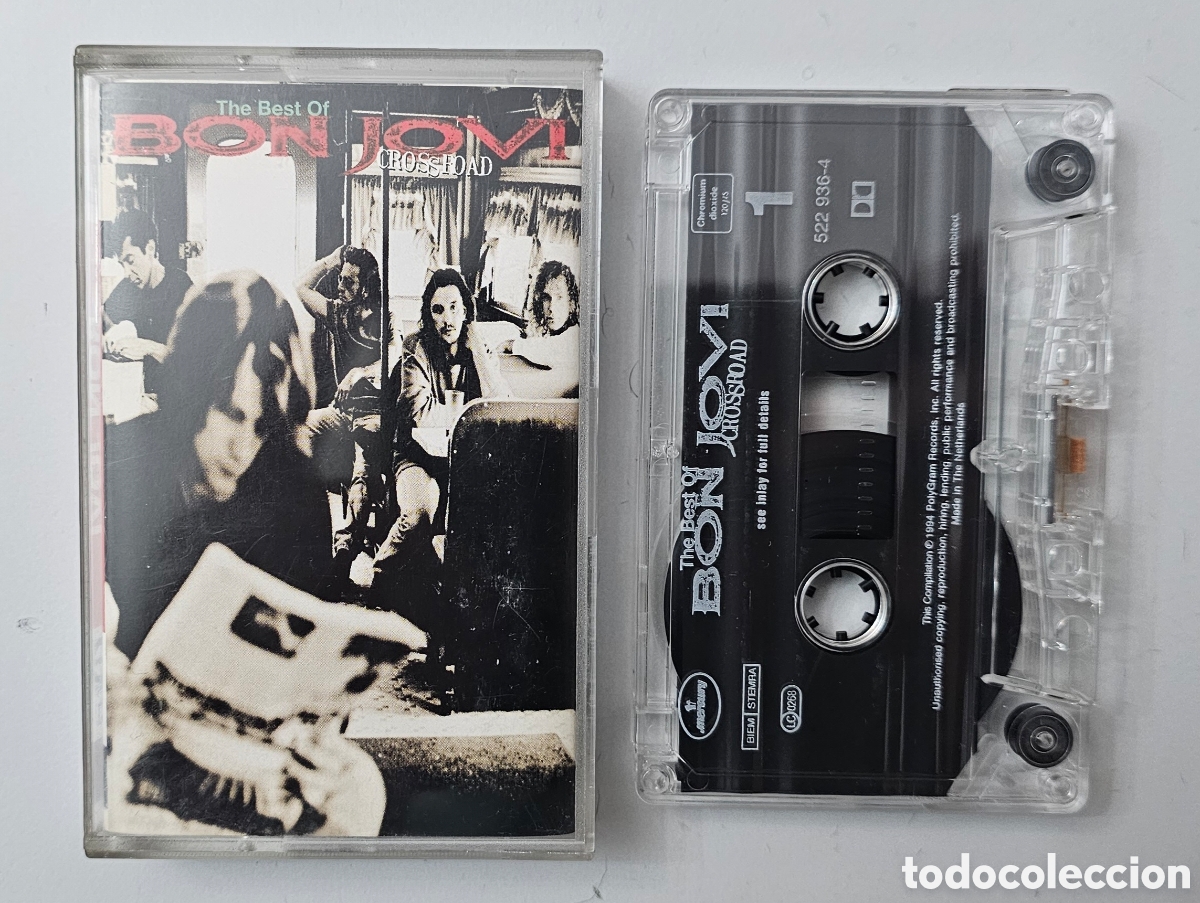 Casetes antiguos: CASSETTE BON JOVI - Cross Road The Best Of (Holanda - Mercury - 1994) HARD ROCK