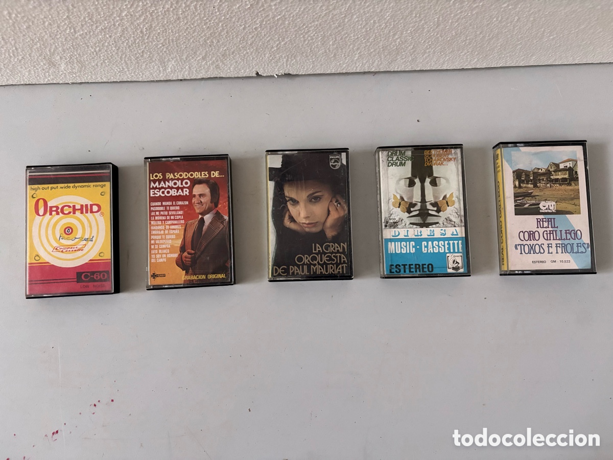 Casetes antiguos: Lote de 5 cintas de casete vintage + cinta virgen Orchid C-60