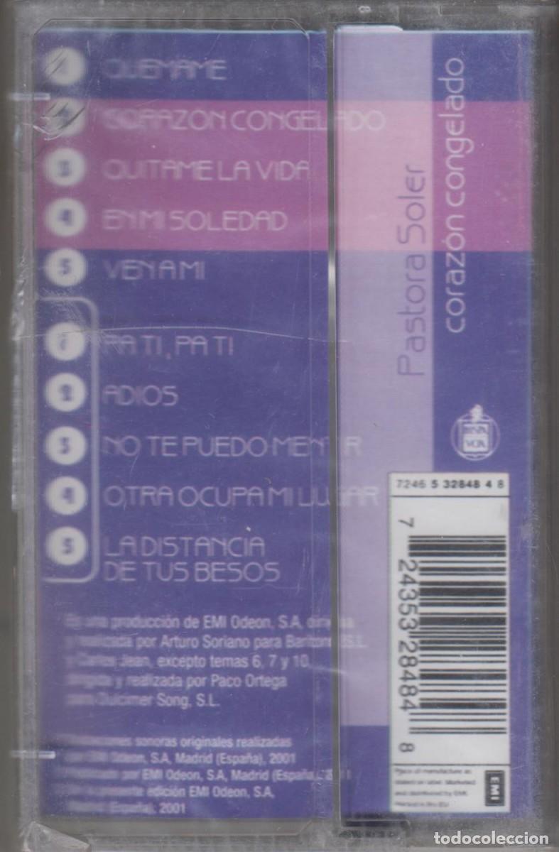 Casetes antiguos: Pastora Soler &lrm;cassette Coraz&oacute;n congelado 2001 (Precintado) - Foto 2