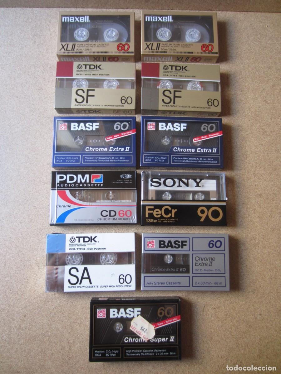 Casetes antiguos: Lote 11 Cintas Casete Virgen Precintadas Cromo Chrome Ferro CrO2 FeCr Sony TDK Basf Maxell PDM