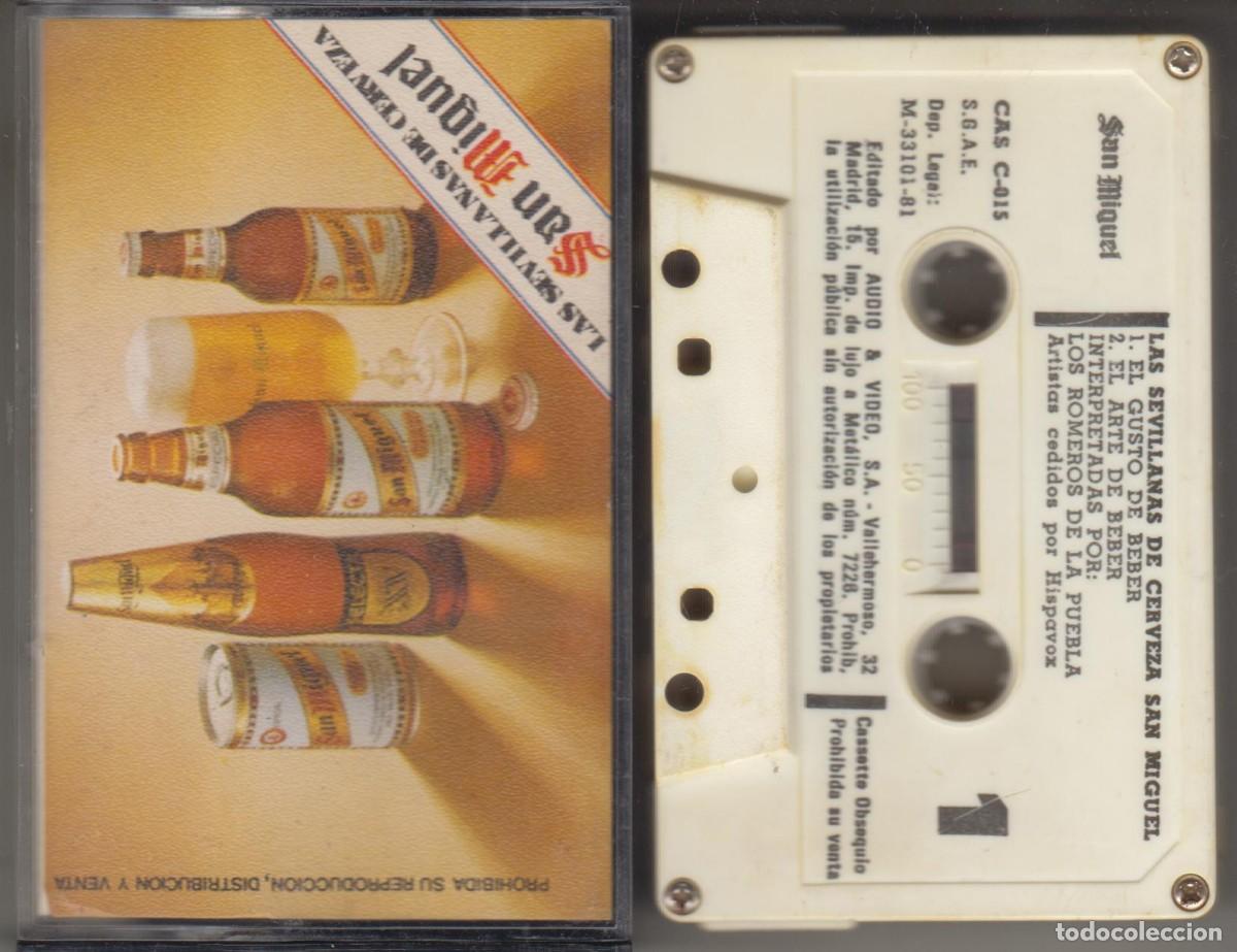 Casetes antiguos: Las sevillanas de Cerveza San Miguel cassette 1981 Romeros de la Puebla