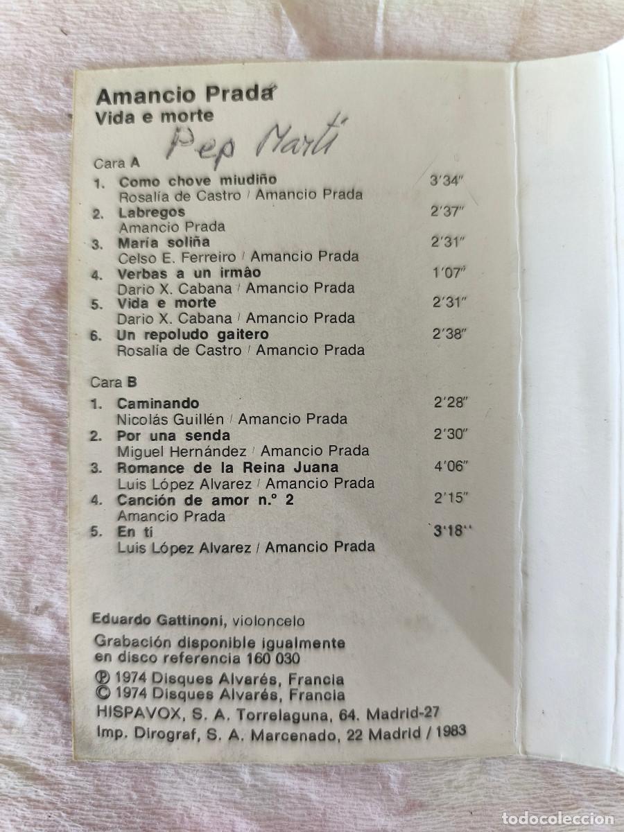 Casetes antiguos: CASETE - AMANCIO PRADA - Vida E Morte - Foto 2