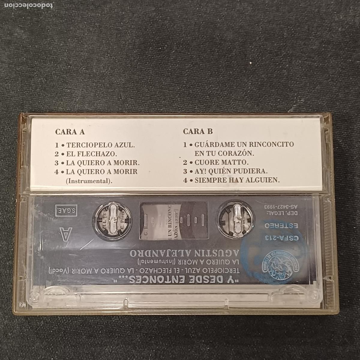 Casetes antiguos: AGUSTIN ALEJANDRO/Y DESDE ENTONCES/CASETE. - Foto 3
