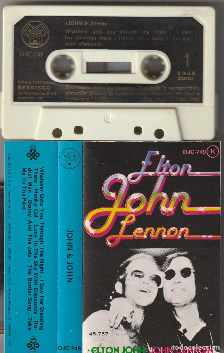 Casetes antiguos: ELTON JOHN &middot; JOHN LENNON - JOHN & JOHN (CASSETTE DJM 1981 ESPA&Ntilde;A)