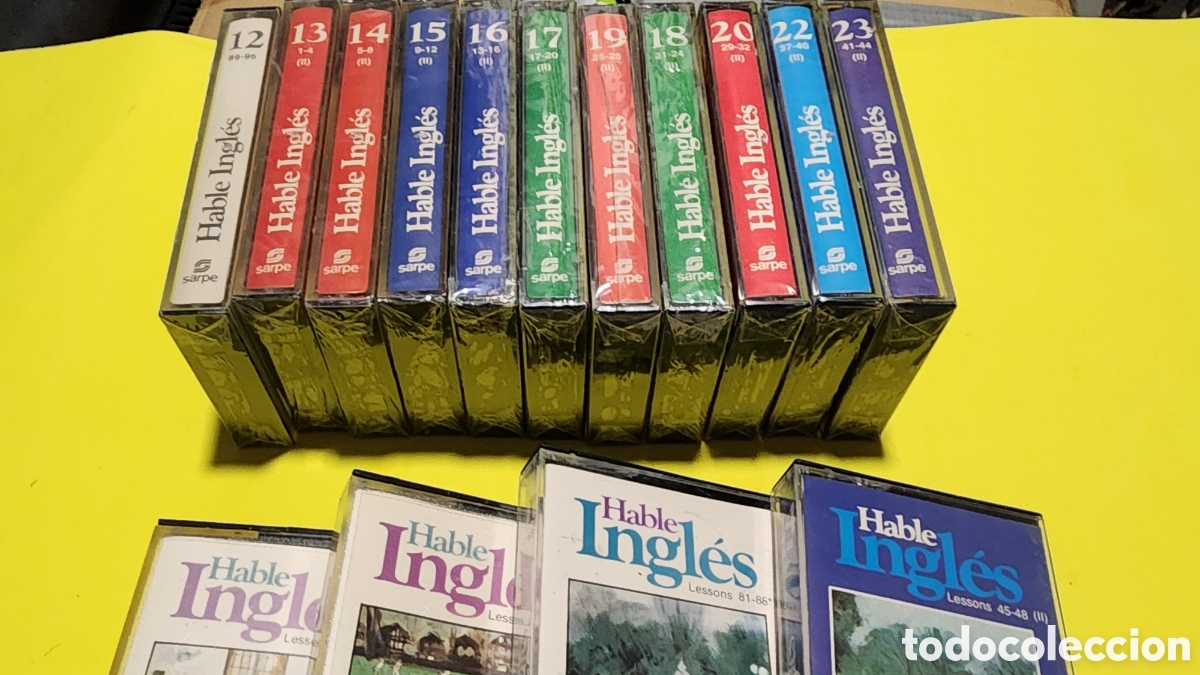 Casetes antiguos: Lote 15 cintas Cassettes Hable Ingl&eacute;s - Editorial Sarpe (11 Precintados)