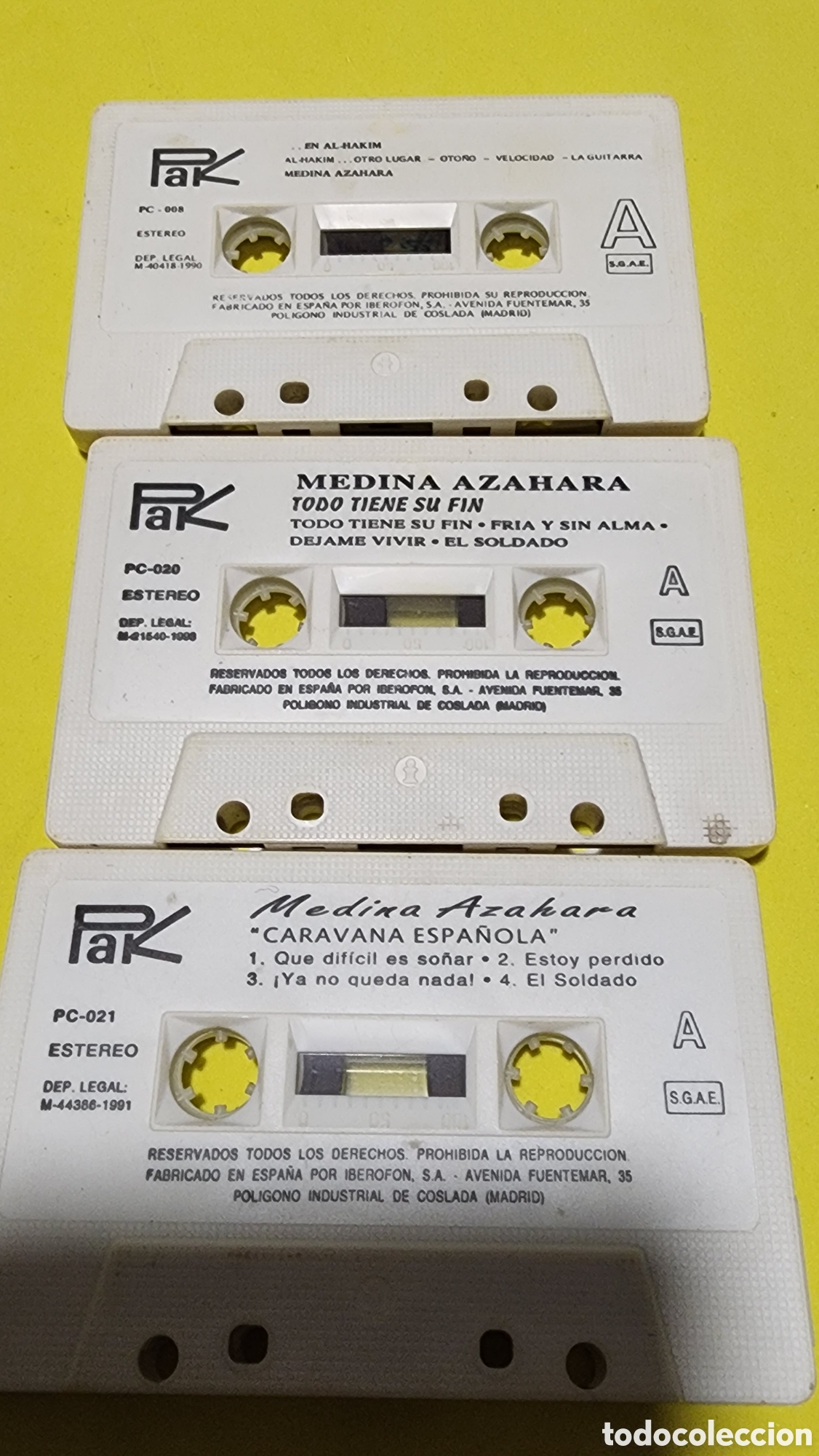 Casetes antiguos: Lote 3 Casetes Medina Azahara (PAK 1990-1991) - Rock Andaluz