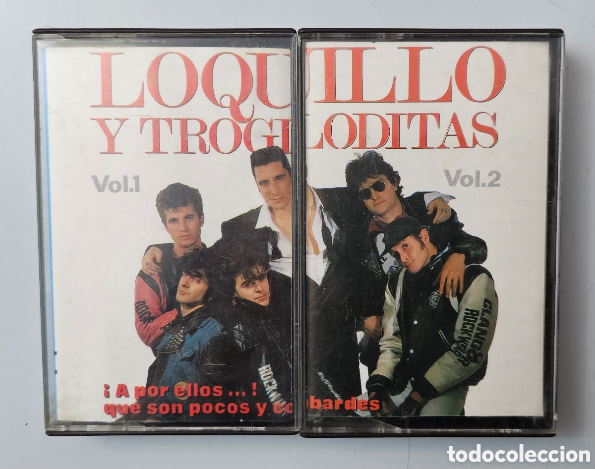 Casetes antiguos: 2 CASSETTES LOQUILLO Y LOS TROGLODITAS A por ellos que son pocos y cobardes (Espa&ntilde;a Hispavox 1989)