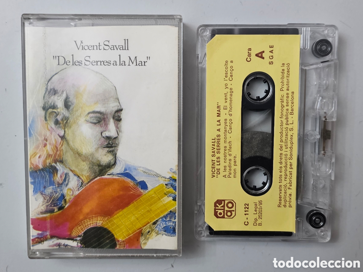 Casetes antiguos: CASSETTE VICENT SAVALL - De les serres a la mar (Espa&ntilde;a - DKQO - 1995) Cantautor Valenciano MUY RARO