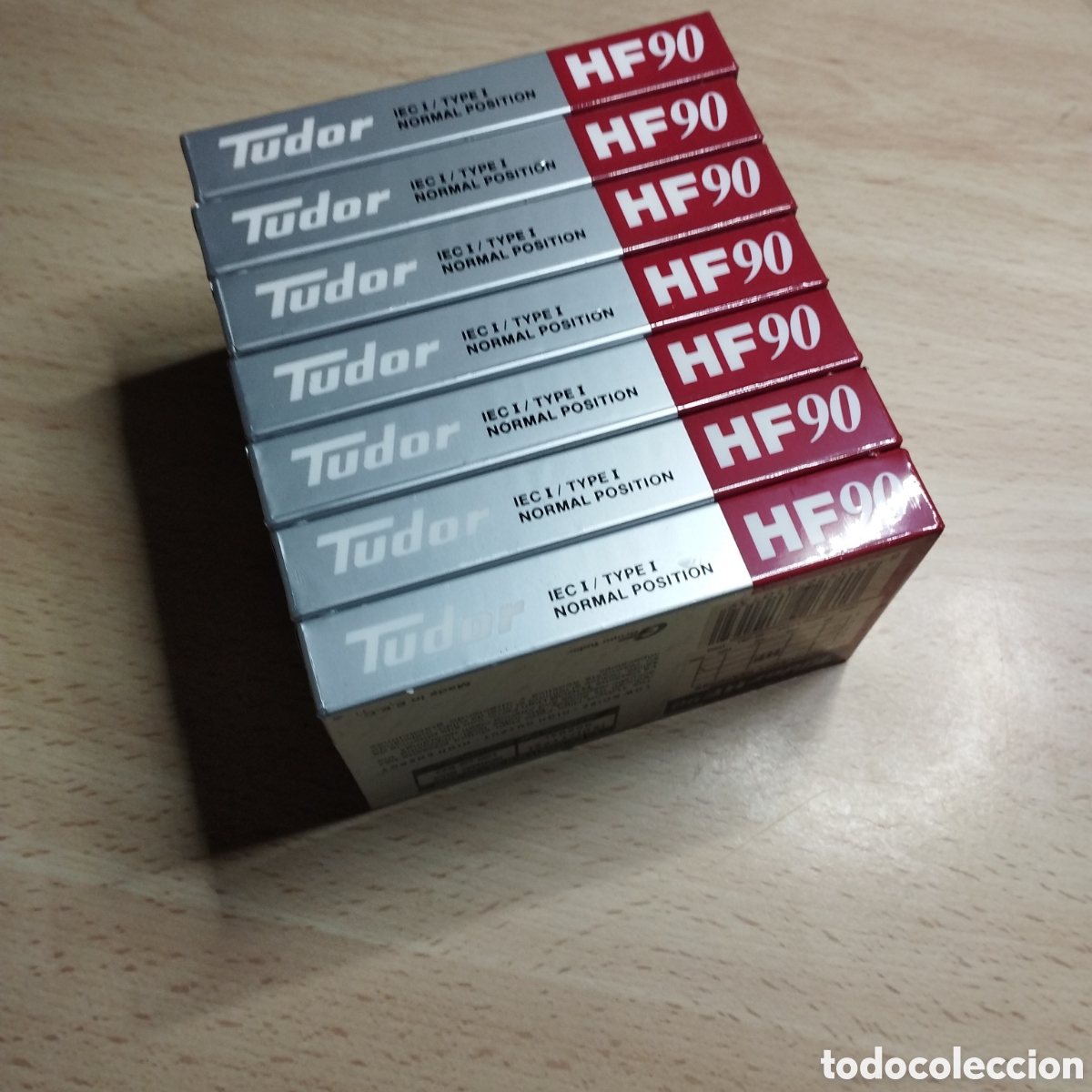 Casetes antiguos: Lote x7 casettes v&iacute;rgenes. Tudor hf 90. Posici&oacute;n Normal.