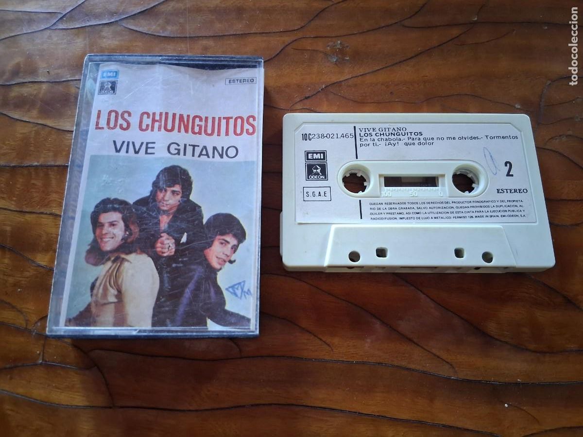 Casetes antiguos: Cinta de m&uacute;sica casete Los chunguitos vive gitano