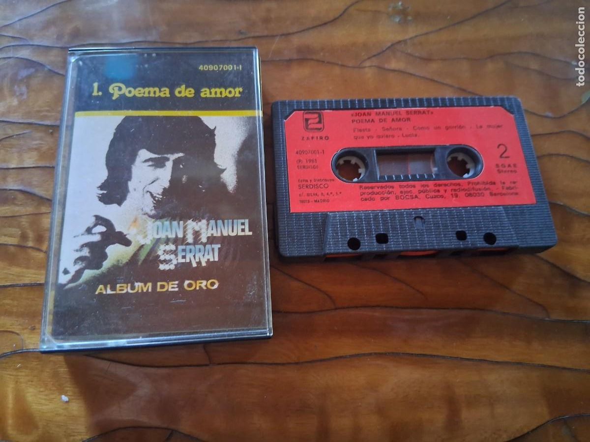 Casetes antiguos: Cinta de m&uacute;sica casete Joan Manuel Serrat Poema de amor &aacute;lbum de oro