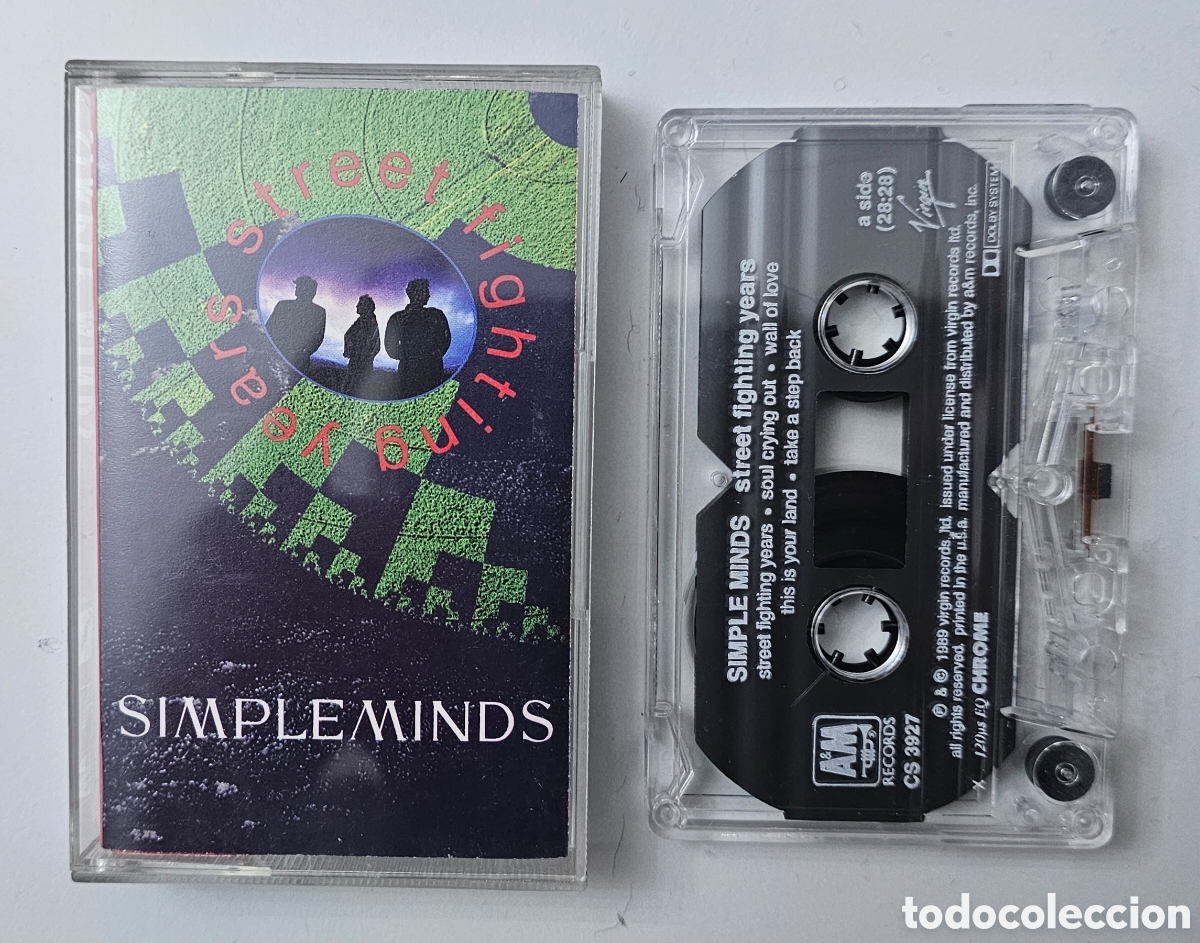 Casetes antiguos: CASSETTE SIMPLE MINDS - Street fighting years (UK - A&M - 1989)