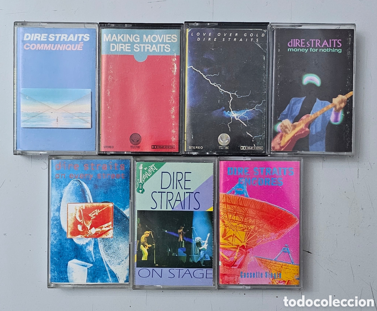 Casetes antiguos: LOTE 7 CASSETTE DIRE STRAITS Love Over Gold + On Every Street + On Stage + Comunique +++