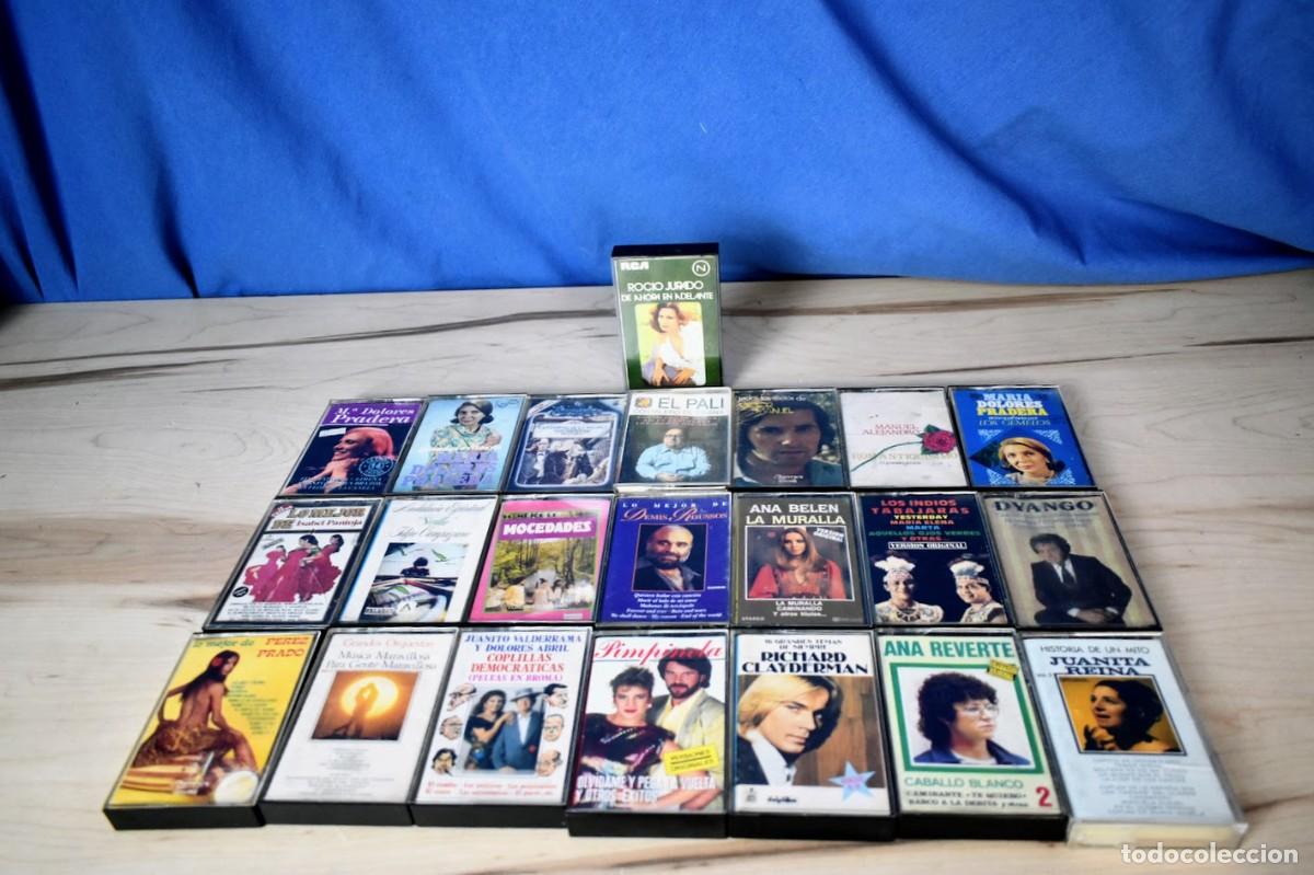 Casetes antiguos: Lote de 22 cintas de cassette a&ntilde;os 70-80