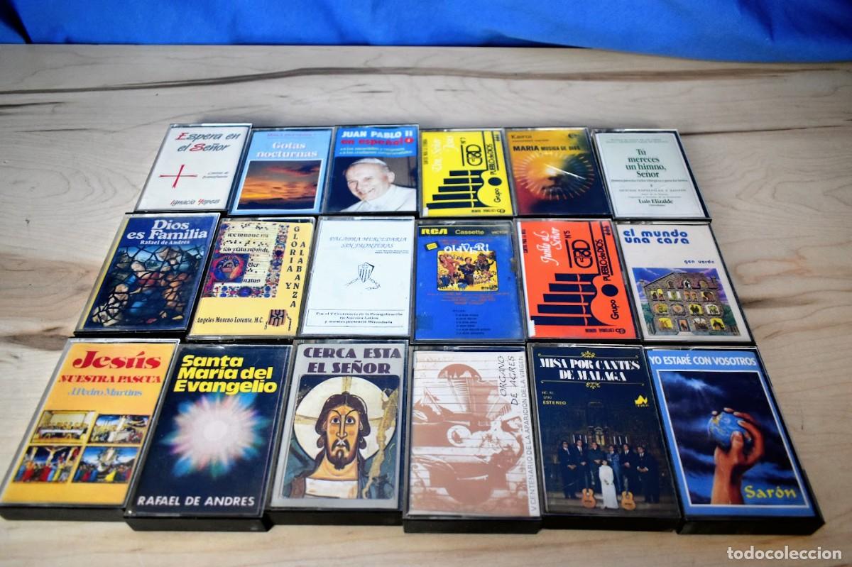 Casetes antiguos: Lote de 18 cintas de cassette Religiosos a&ntilde;os 70