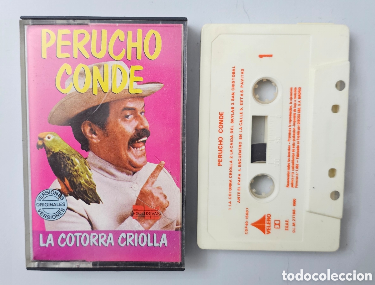 Casetes antiguos: CASSETTE PERUCHO CONDE - La cotorra criolla (Espa&ntilde;a - Velero - 1980) RAP HIP HOP FUNK Rareza Escasa