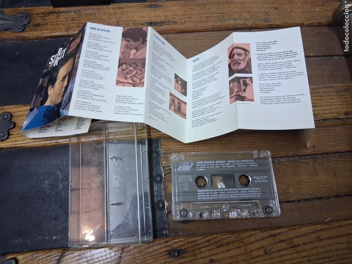 Casetes antiguos: Casete cinta de m&uacute;sica Joan Manuel Serrat Nadie es perfecto