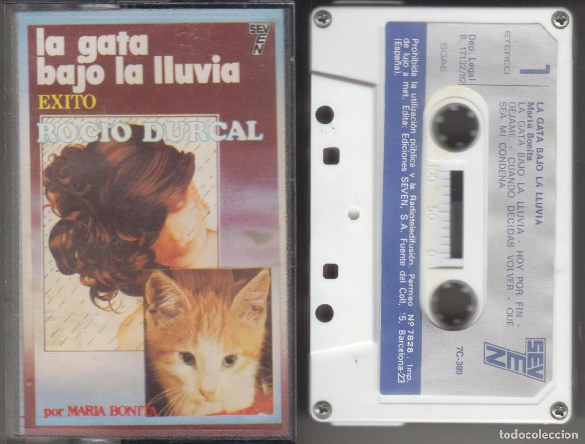 Casetes antiguos: La gata bajo la lluvia cassette Exito Roc&iacute;o D&uacute;rcal 1982 Seven Manolo Garc&iacute;a