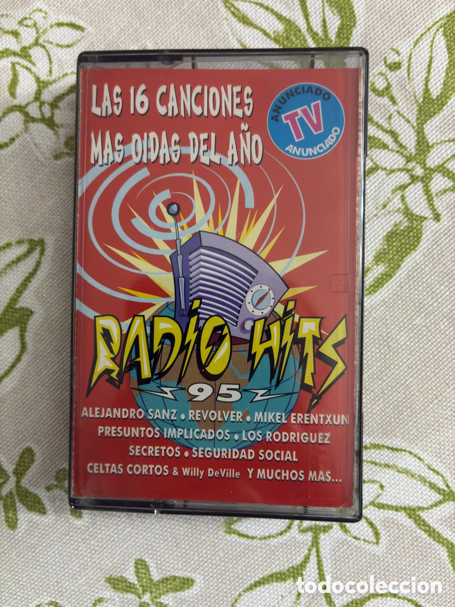 Cassetes antigas: Cassette Radio Hits 95 - Las 16 Canciones M&aacute;s O&iacute;das Del A&ntilde;o (DRO / Warner, 1995) Original