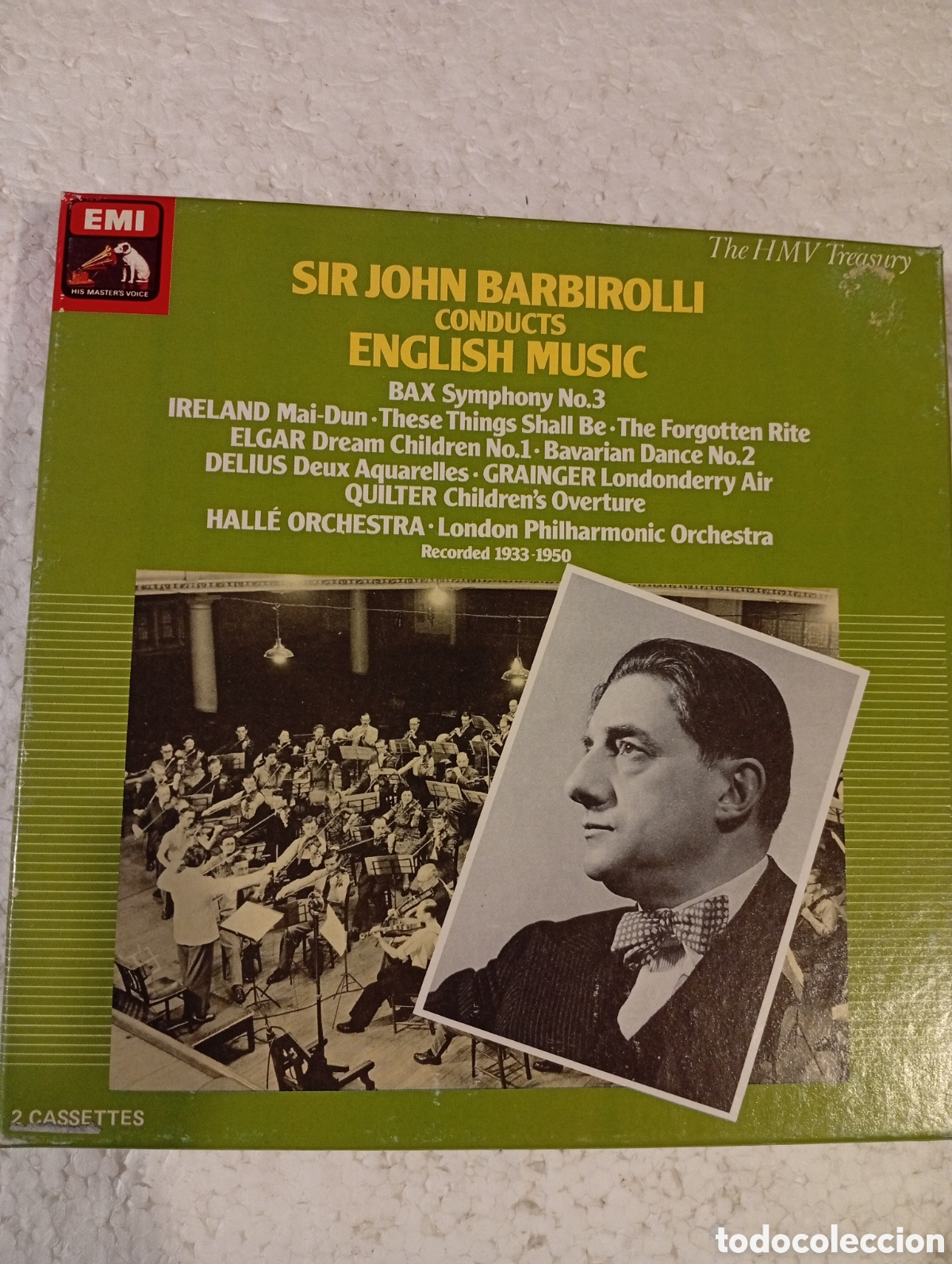 Casetes antiguos: 2 CASSETTES BARBIROLLI ENGLISH MUSIC BAX DELIUS ELGAR GRAINGER... HALL&Eacute; ORCH 1933-1950. EMI