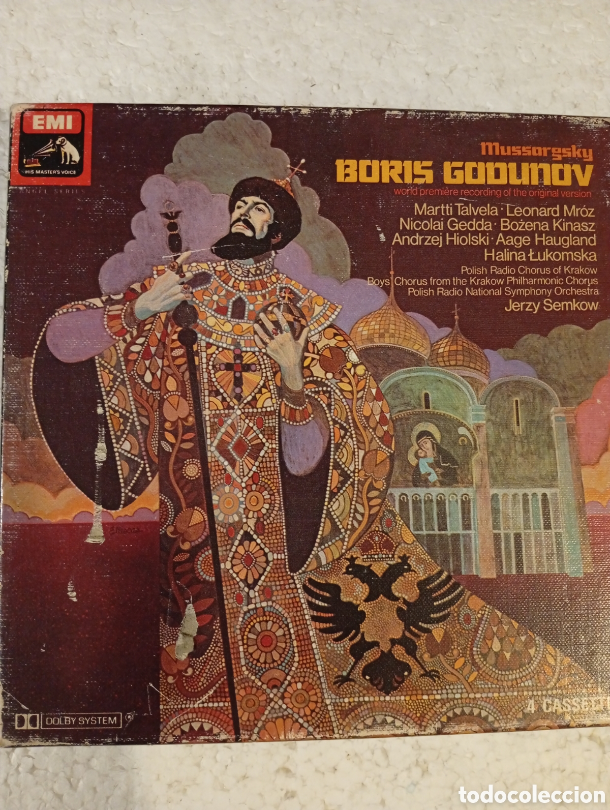 Casetes antiguos: 4 CASSETTES BORIS GODUNOV TALVELA GEDDA MR&Oacute;Z SEMKOW EMI 1977