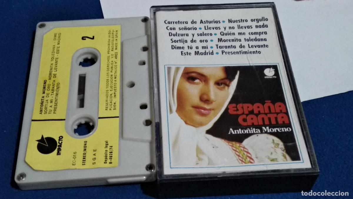 Casetes antiguos: ESPA&Ntilde;A CANTA / ANTO&Ntilde;ITA MORENO - 1974 IMPACTO CASETE CINTA CASSETTE