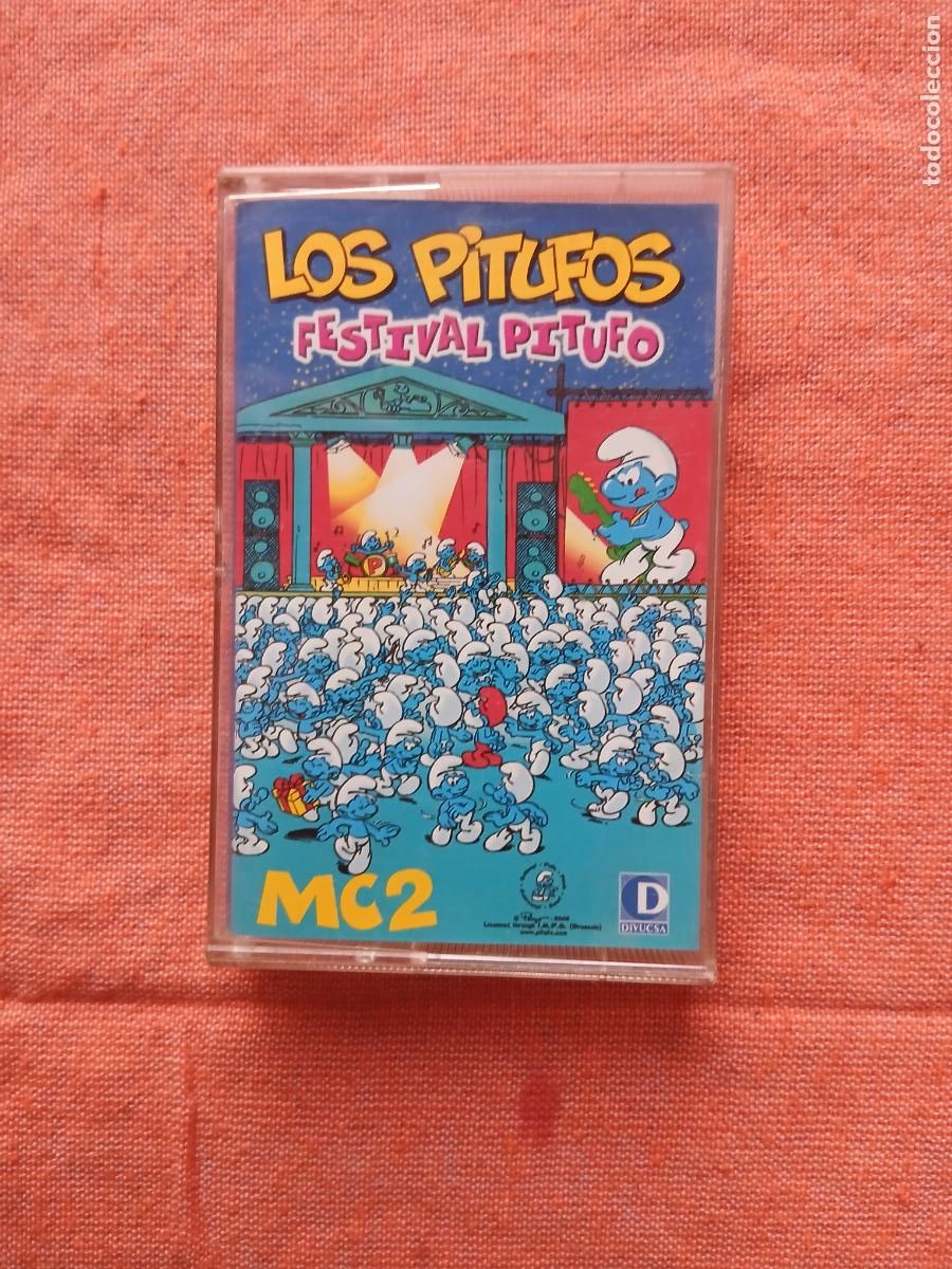 Casetes antiguos: los pitufos Festival Pitufo MC2 casete 2002 divucsa music casette