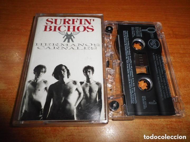 Casetes antiguos: Surfin&acute;Bichos - Hermanos Carnales (Virus, 1992) - puesta una sola vez para probarla -