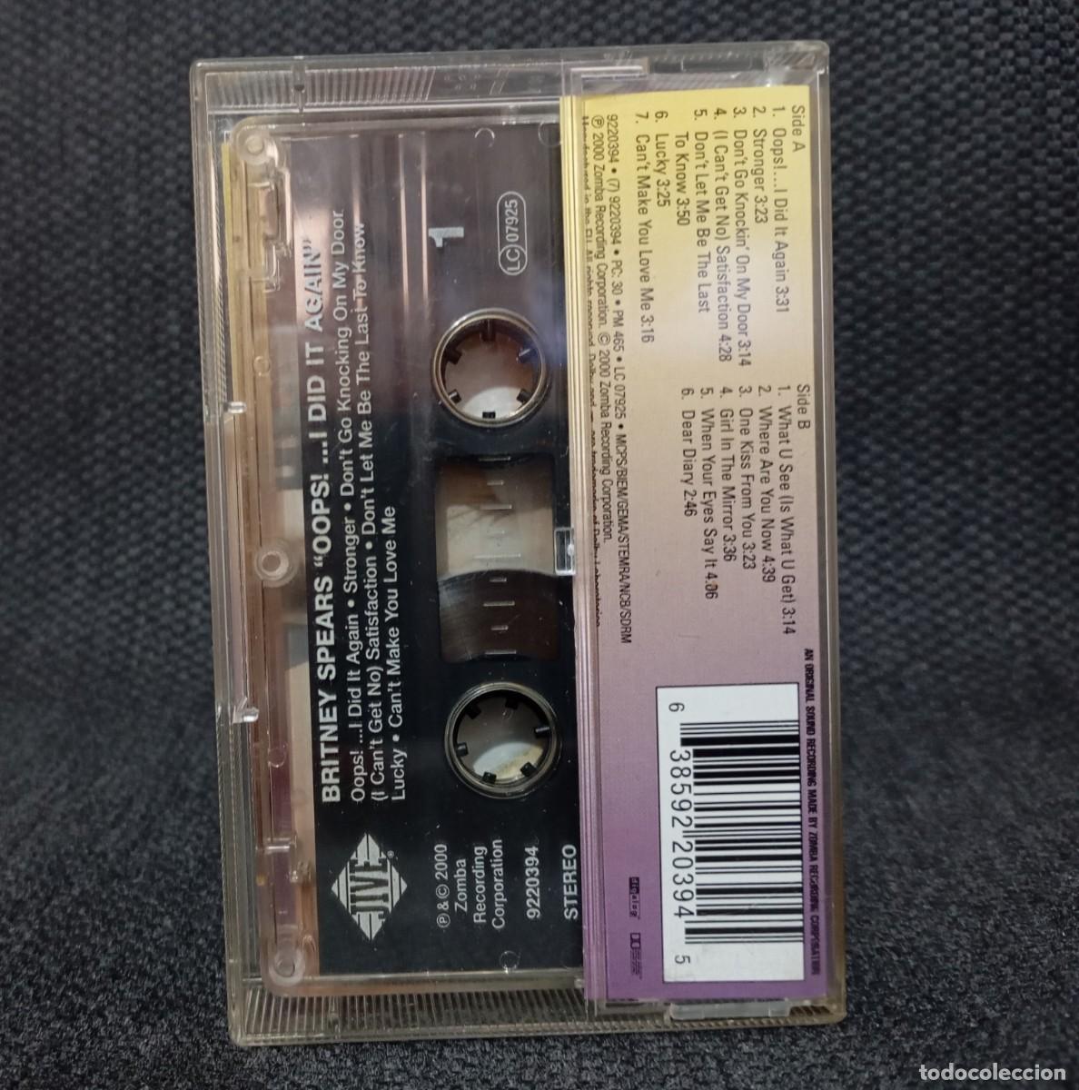 Casetes antiguos: BRITNEY SPEARS - OOPS I DID IT AGAIN - CASSETTE - CINTA - ORIGINAL - A&Ntilde;O 2000 - Foto 2