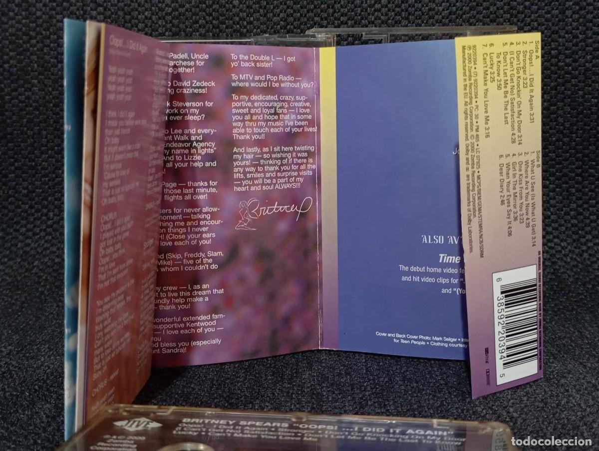 Casetes antiguos: BRITNEY SPEARS - OOPS I DID IT AGAIN - CASSETTE - CINTA - ORIGINAL - A&Ntilde;O 2000 - Foto 7