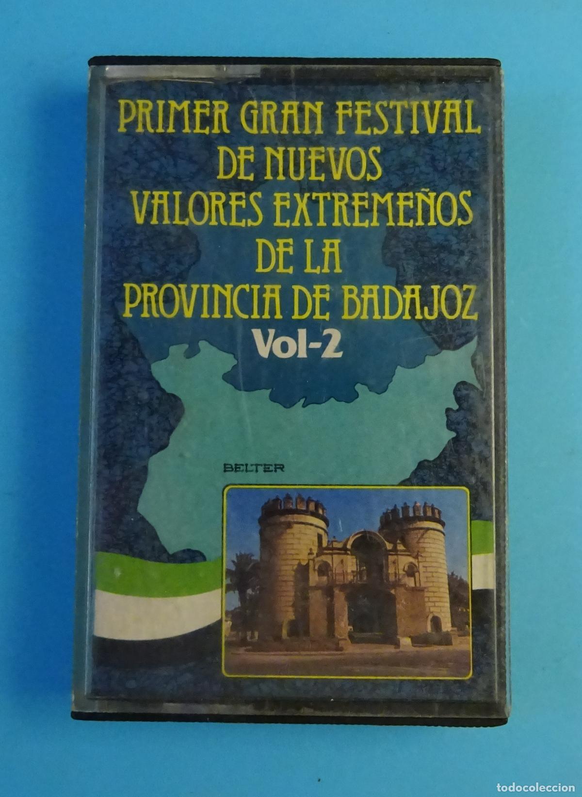 Casetes antiguos: CASETE PRIMER FESTIVAL DE NUEVOS VALORES EXTREME&Ntilde;OS DE LA PROVINCIA DE BADAJOZ VOL 2