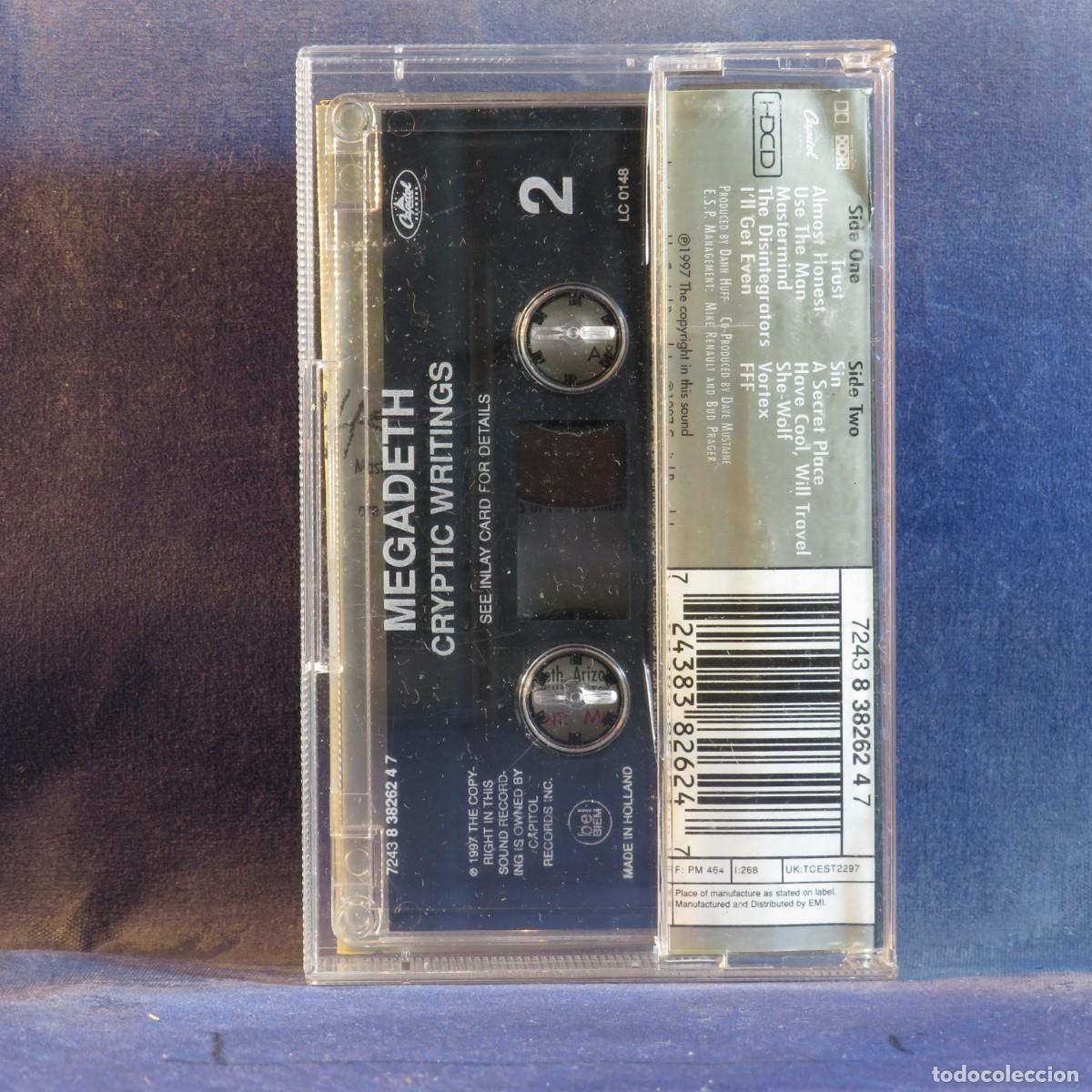 Casetes antiguos: MEGADETH &ndash; CRYPTIC WRITINGS - CASETE - Foto 2
