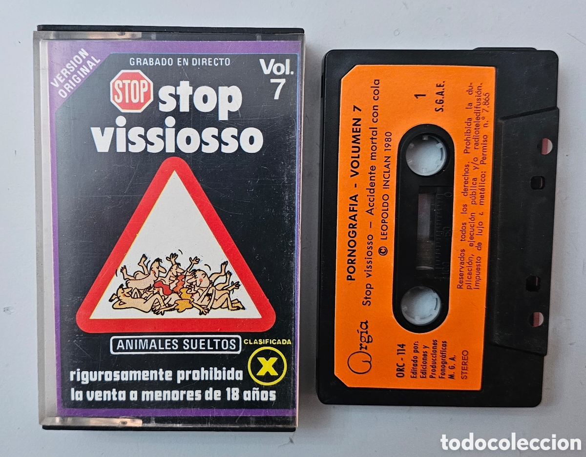 Casetes antiguos: CASSETTE PORNOGRAFIA VOL.7 - Stop vissioso (Espa&ntilde;a - Orgia - 1980) RELATOS EROTICOS &rdquo;X&rdquo;