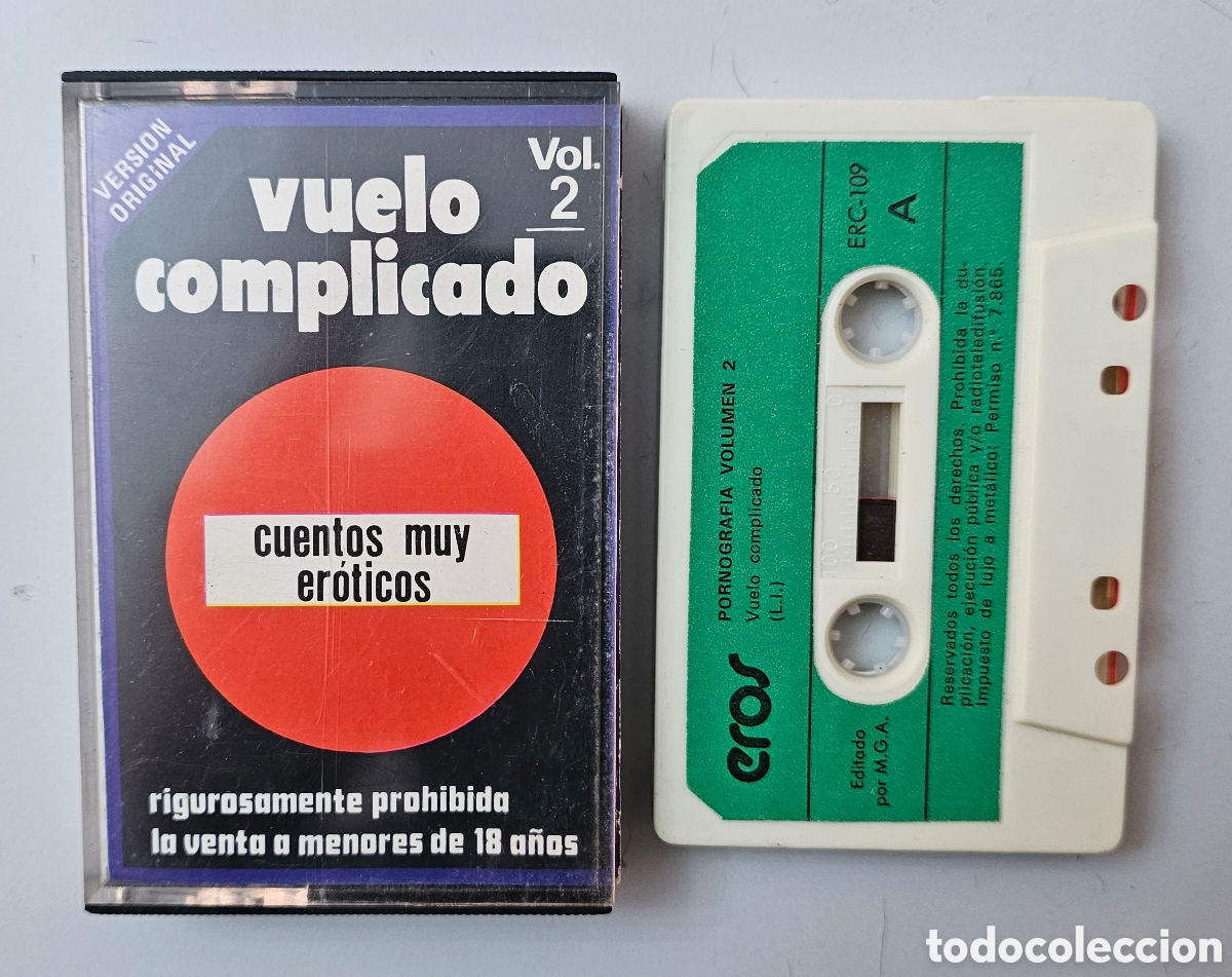 Casetes antiguos: CASSETTE PORNOGRAFIA VOL.2 - Vuelo complicado (Espa&ntilde;a - Eros - 1980) RELATOS EROTICOS &rdquo;X&rdquo;
