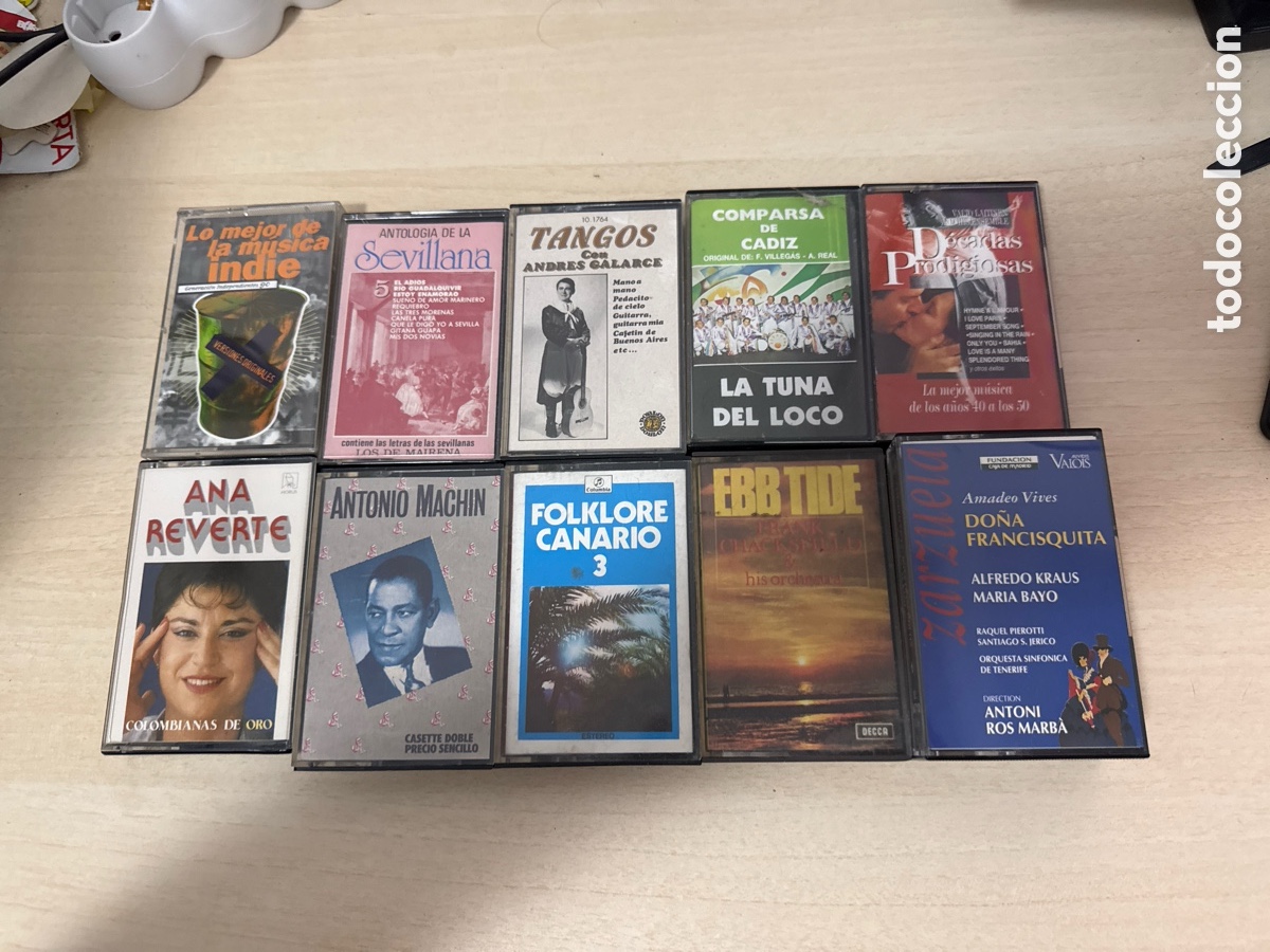 Cassette antiche: Lote de 10 casetes de diferentes g&eacute;neros de m&uacute;sica