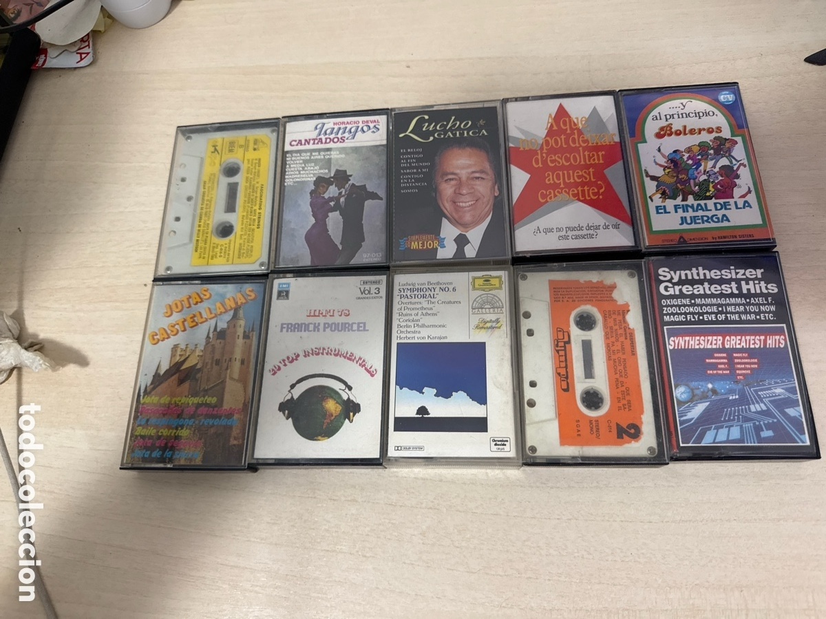 Casetes antiguos: Lote de 10 casetes de diferentes g&eacute;neros de m&uacute;sica