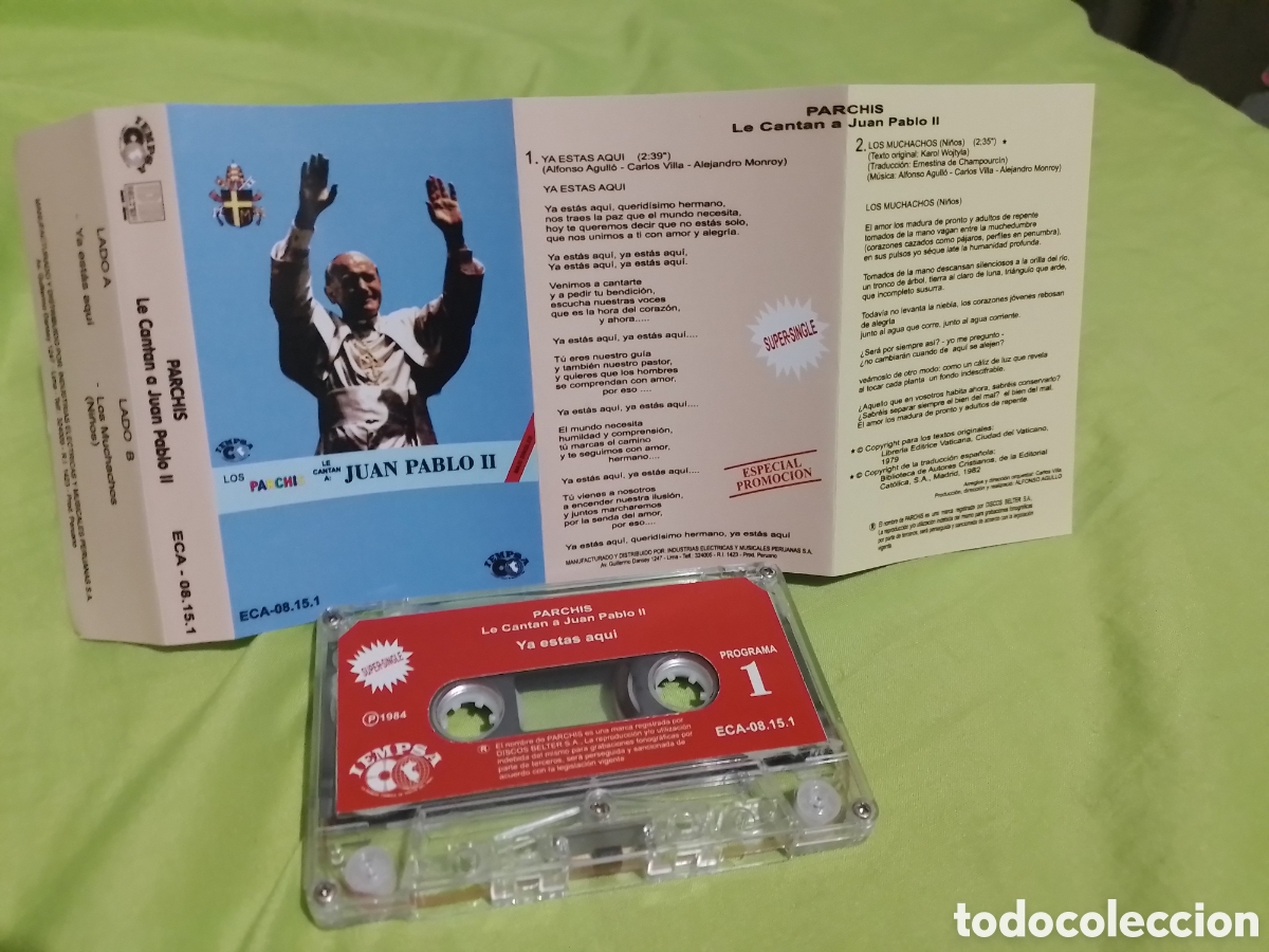 Casetes antiguos: Parchis Cassette a Juan Pablo II - Foto 1