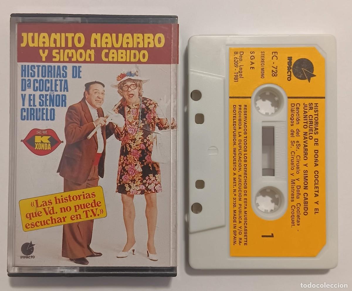 Casetes antiguos: CINTA CASSETTE JUANITO NAVARRO Y SIMON CABIDO HISTORIAS DE DO&Ntilde;A CLOCETA Y EL SE&Ntilde;OR CIRUELO