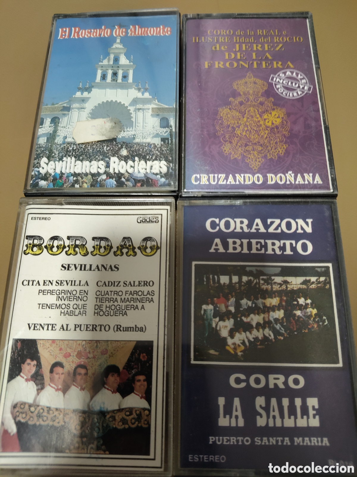 Casetes antiguos: Lote 4 cassettes de coro y sevillanas