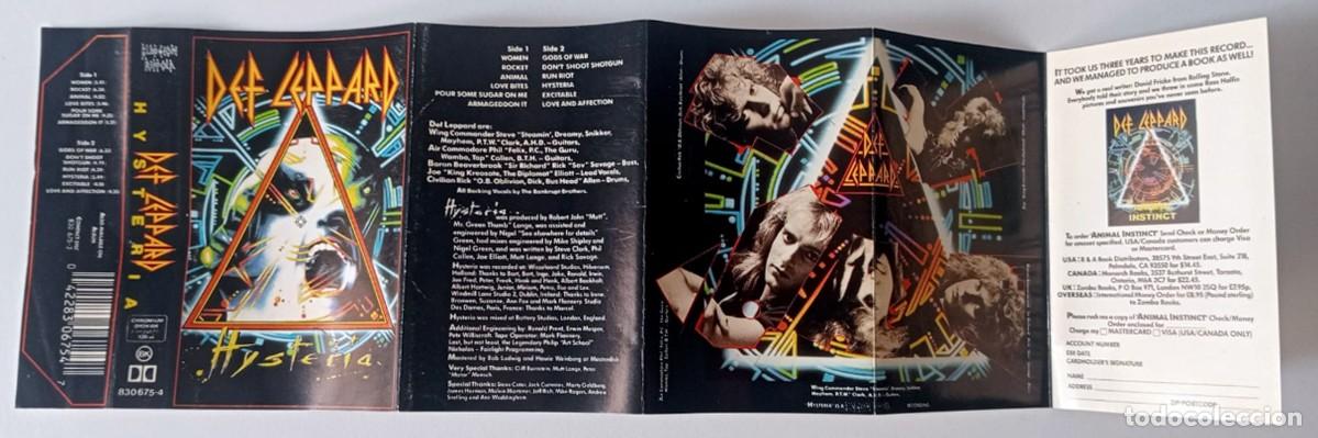 Casetes antiguos: CASSETTE DEF LEPPARD - HYSTERIA - Foto 3