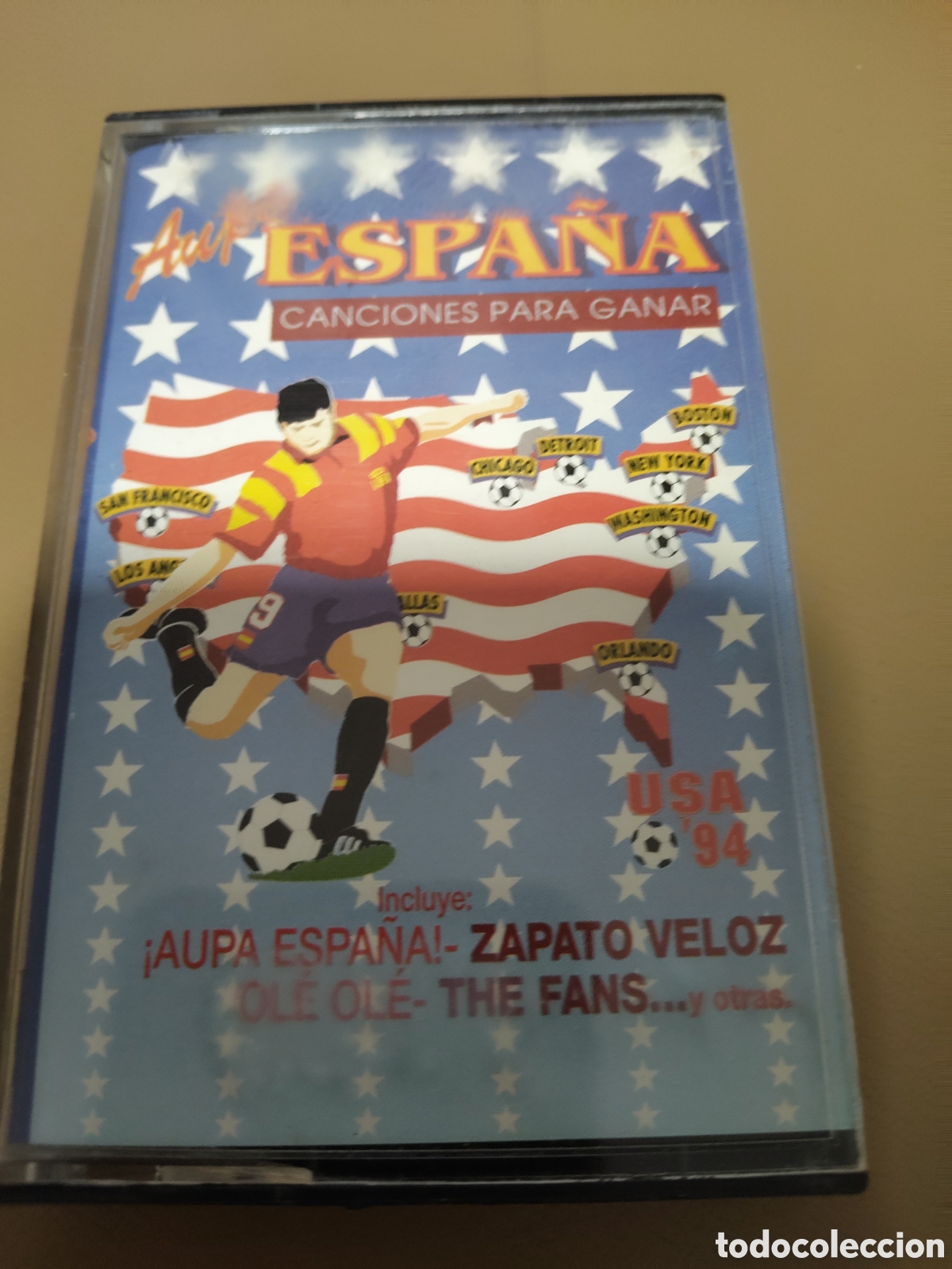 Casetes antiguos: Aupa Espa&ntilde;a! Canciones para ganar&rdquo;, editada con motivo de la Copa Mundial de F&uacute;tbol de Estados Unido