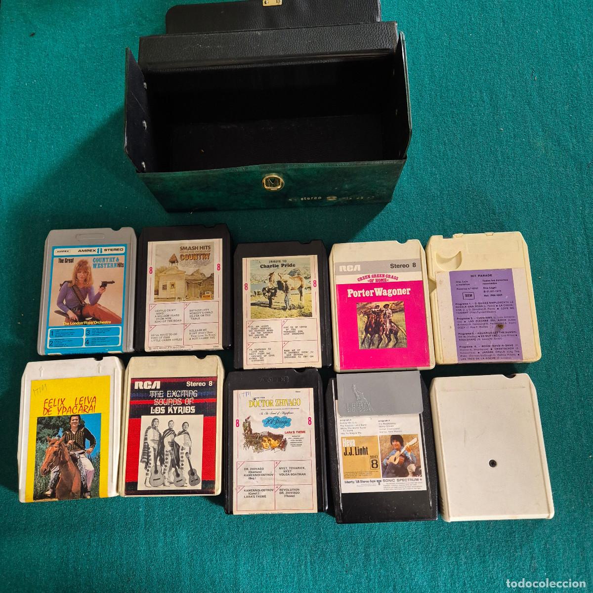 Cassettes Anciennes: Malet&iacute;n con 10 cartuchos, cassetes de 8 pistas